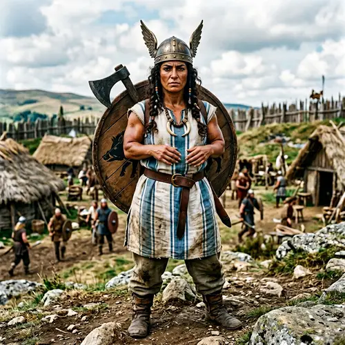 Gaulish Warrior Character with Tyrannosaurus Rex Arms