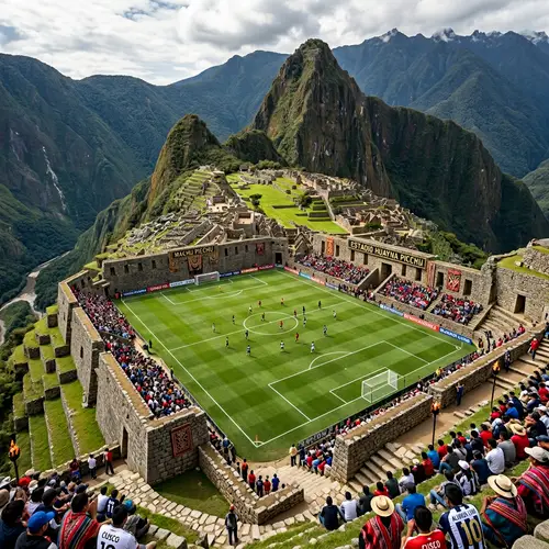 Inca-Themed Soccer Stadium at Machu Picchu