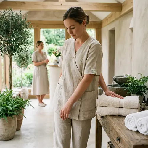 Natural Linen Spa Uniforms for Relaxation