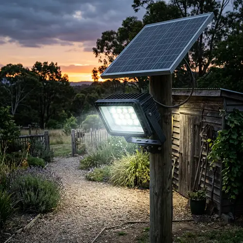 Durable LED Spotlight with Rechargeable Solar Panel