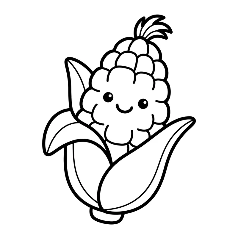 Cute Corn Coloring Page for Toddlers Cute Corn Coloring Page for Toddlers
