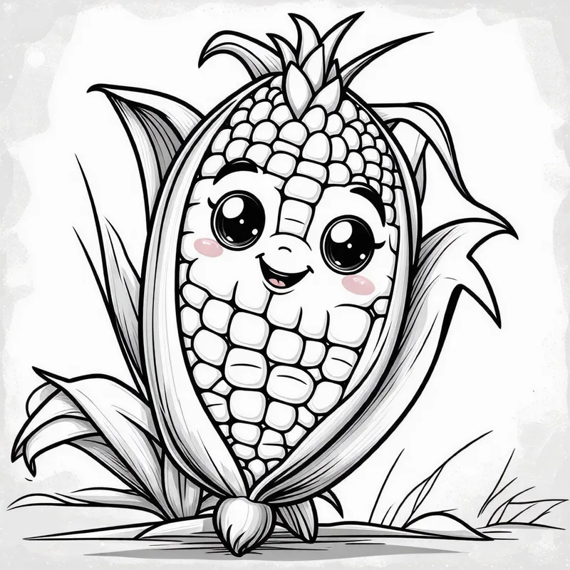 Cute Corn Coloring Page for Toddlers Cute Corn Coloring Page for Toddlers