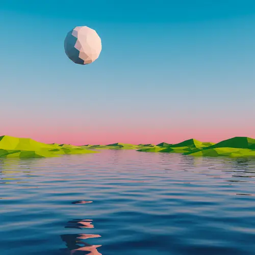 Serene Low Poly Landscape Art