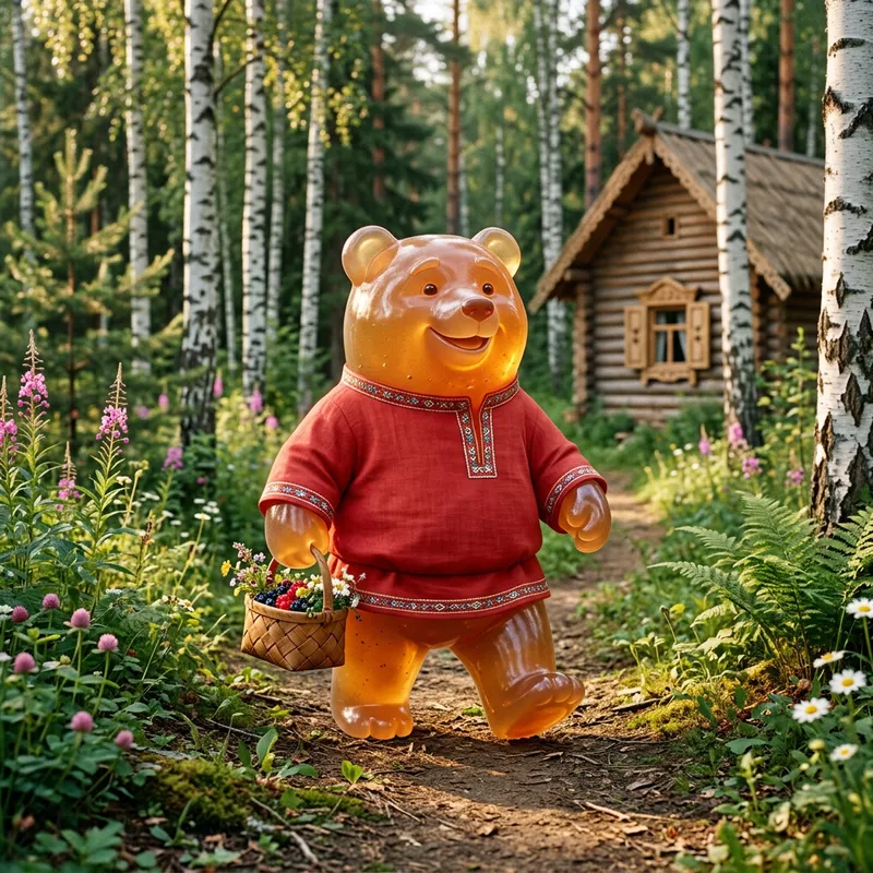 Russian Jelly Bear - Cheerful and Adorable Cartoon Character