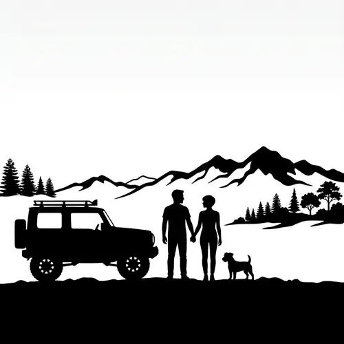 Stylish Off-Road Couple Silhouette Artwork