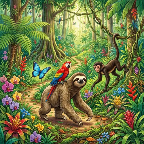 Sammy the Sloth and Friends Explore Colorful Jungle | Adventure