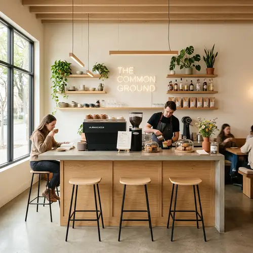 Modern Cozy Café Bar Design with Minimal Aesthetic