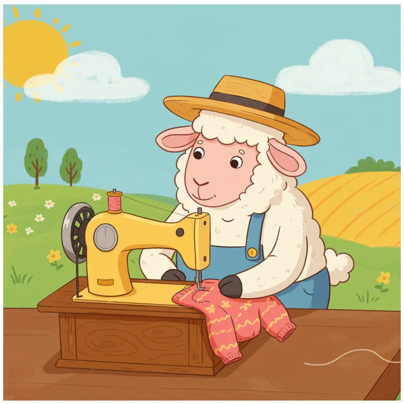 Animated Sheep Sewing Clothes - Fun and Simple Designs Animated Sheep Sewing Clothes - Fun and Simple Designs
