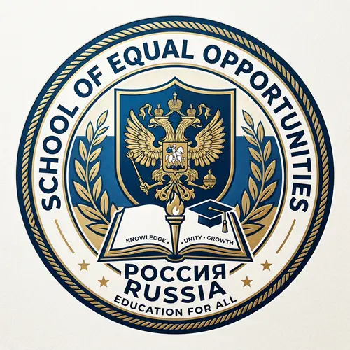 School of Equal Opportunities Logo with Russian Emblem