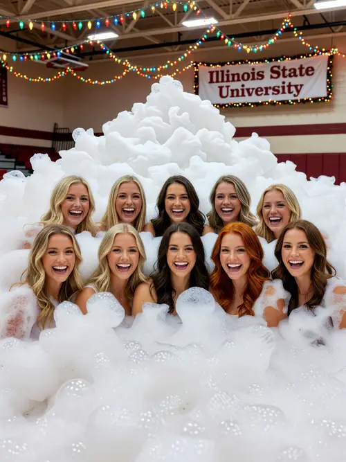 Indoor Christmas Foam Party at Illinois State University