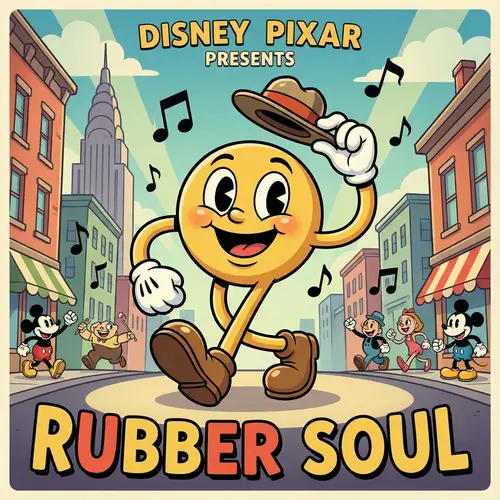 Disney Pixar Rubberhose Movie Poster Design