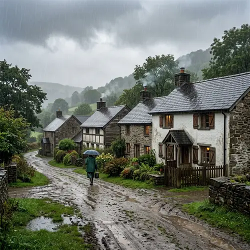 Simple Houses in the Rain - Cozy Designs