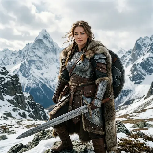 Nordic Warrior Woman in Ancient Armor | Skyrim