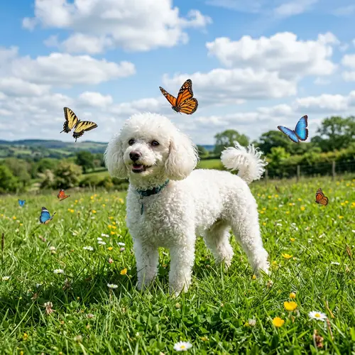 Playful Poodle on Lush Green Grass - Adorable Moments
