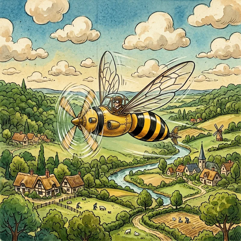 Fantasy Bee and Wasp Inspired Aircraft | Cartoon Style Ghibli Art