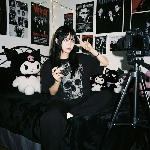 4K Photorealistic Image of Beautiful Chinese Girl in Emo Vibe