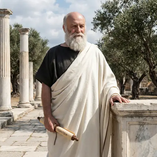Philosopher Holding Constitution in Ancient Greece