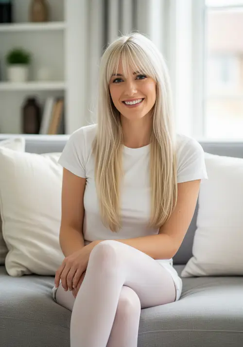 Stunning Blonde in White Outfit: A Chic Look
