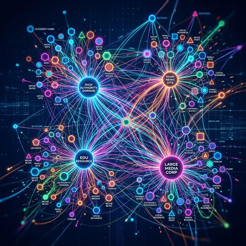 Dynamic Backlink Network Visualization | Website Authority Nodes