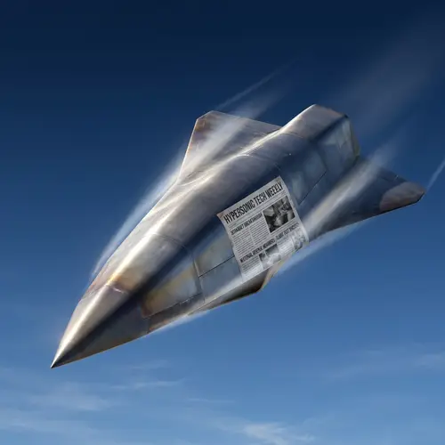 Sleek Hypersonic Missile with Newsletter | Advanced Aerodynamic Features