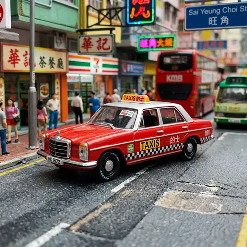Hotwheels Mercedes Benz W114 Hong Kong Taxi Toy Car