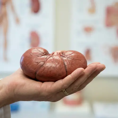 Detailed Anatomical Kidney Illustration | Clear Hand View