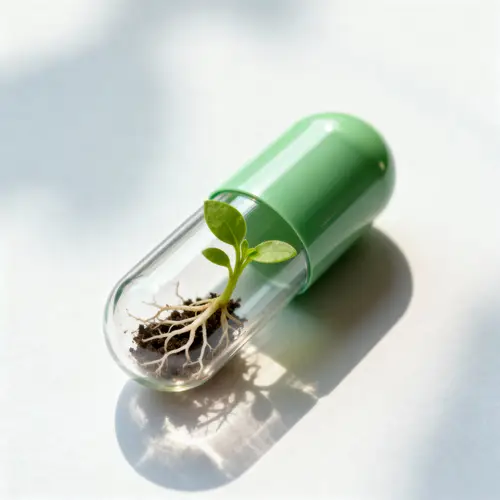 Sustainable Pharma: Capsule with Growing Plant