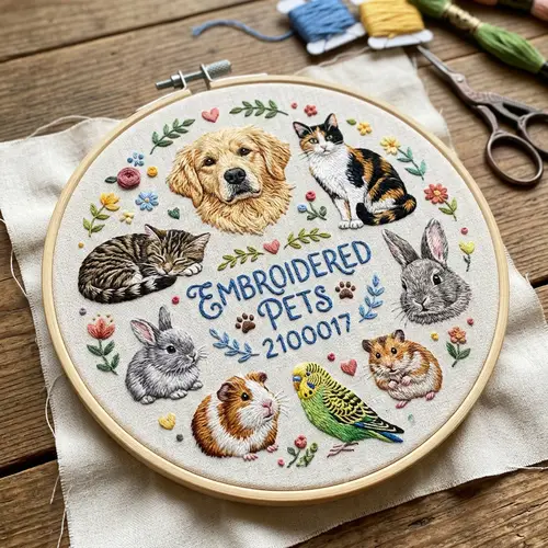 Embroidered Pets: Unique Art Designs
