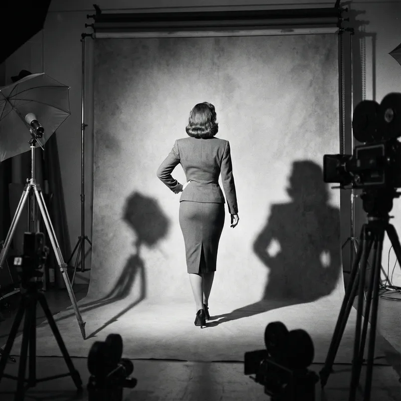 Timeless Vintage Pin-Up Photography: Confident Hourglass Woman Portrait Timeless Vintage Pin-Up Photography: Confident Hourglass Woman Portrait