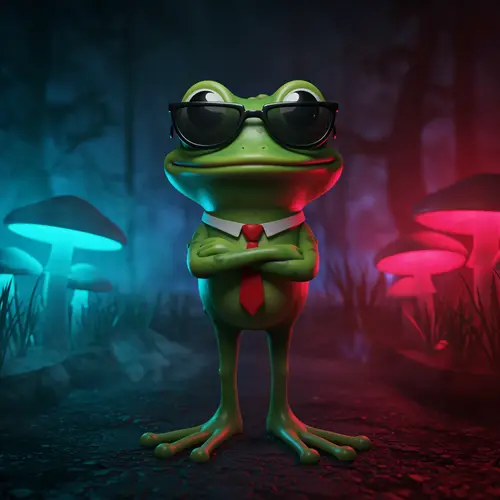 Cool Cartoon Frog in Neon Swamp