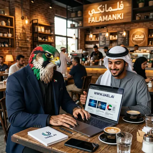 Explore AI with the Digital Falcon in UAE Colors