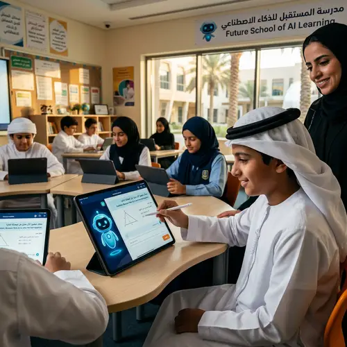 Emirati Middle School Student Learns with AI Models