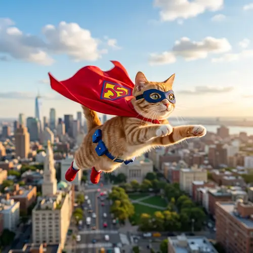 Cute Superhero Cat - Save the Day with Adorable Feline Powers