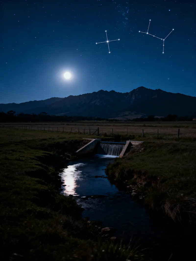 Stunning Southern Sky Over Serene Landscape Stunning Southern Sky Over Serene Landscape