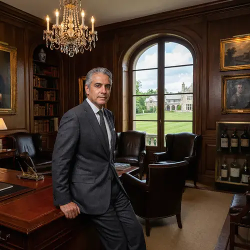 Hispanic Business Tycoon in Elegant Setting