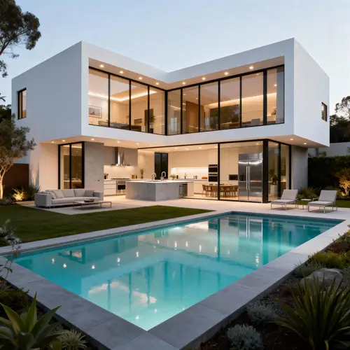 Modern 4 Bedroom House Plans with Pool