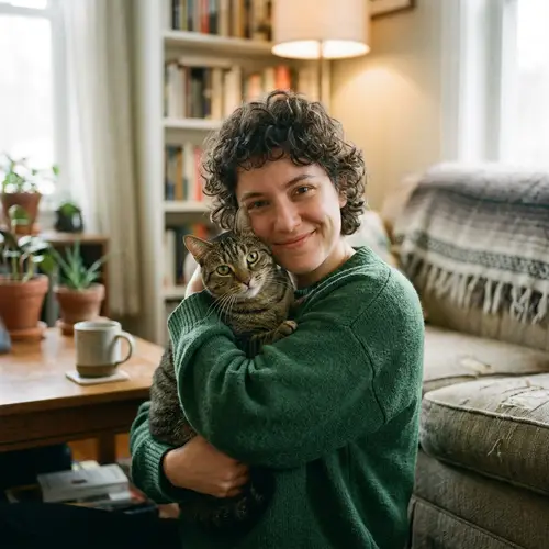 Personal Photograph with Charming Domestic Cat