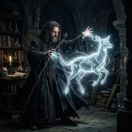 Dark Wizard Casting Magical Spell | Spectral Doe Fantasy Art