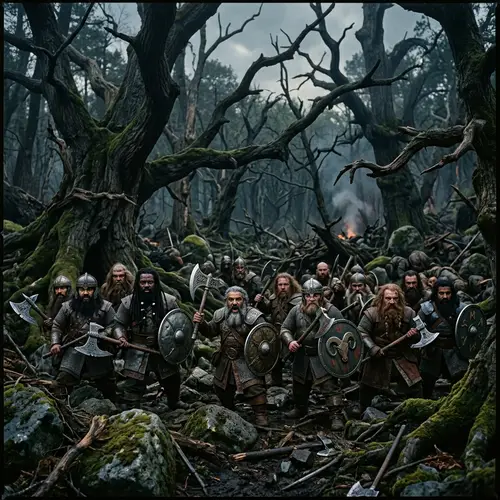 Epic Dwarf Battlefield in Ancient Forest