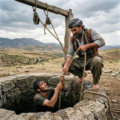Kurdish Man Rescues Another from Wellhole | Heroic Act