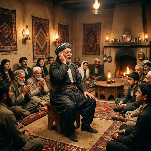 Passionate Kurdish Man Sings in Vintage Room | Traditional Song