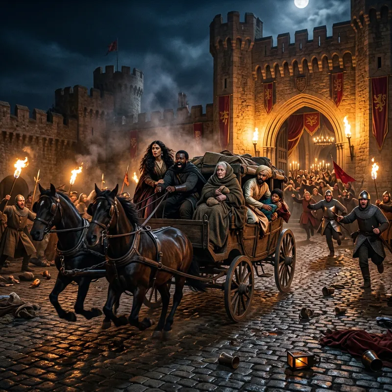 Medieval Palace Banquet Escape in Horse-Drawn Carriage