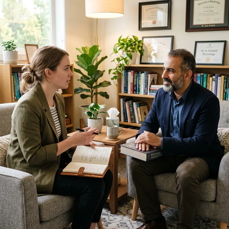 Young Female Journalist Discusses Psychological Struggles with Psychologist