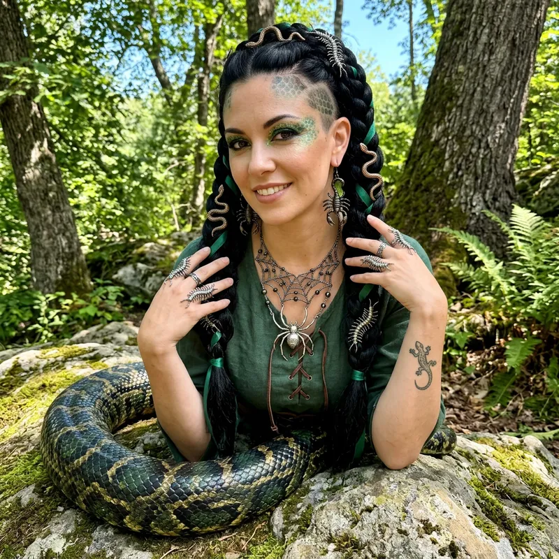 Kurdiesque Medusa: Serpentine Femme Fatale with Scorpion & Centipede Accessories