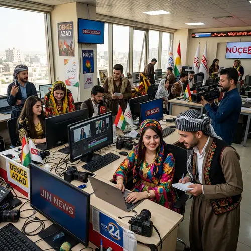Vibrant Kurdish Journalists in Dynamic Newsroom | Documentary Style