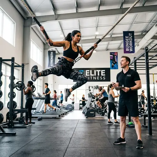 Fitness Center with Bungee Workout | Gym Exercise Equipment