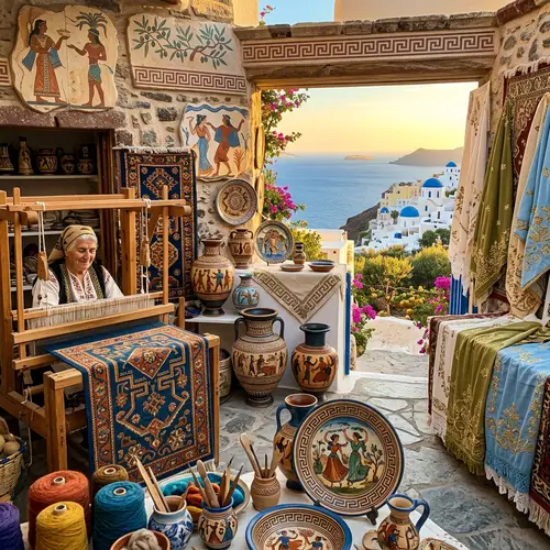 Greek Cultural Crafts & Designs: Handmade Pottery, Rugs & Embroidery