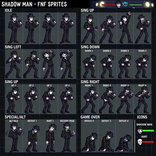 Friday Night Funkin' Shadow Man Sprites Mod