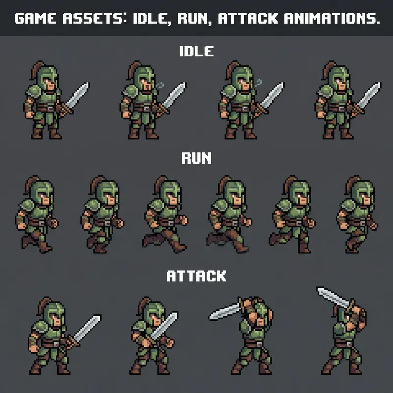 Game Assets: Idle, Run & Attack Animations for Developers