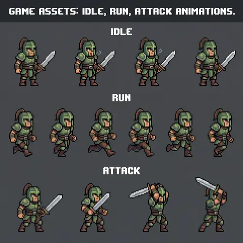 Game Assets: Idle, Run & Attack Animations for Developers